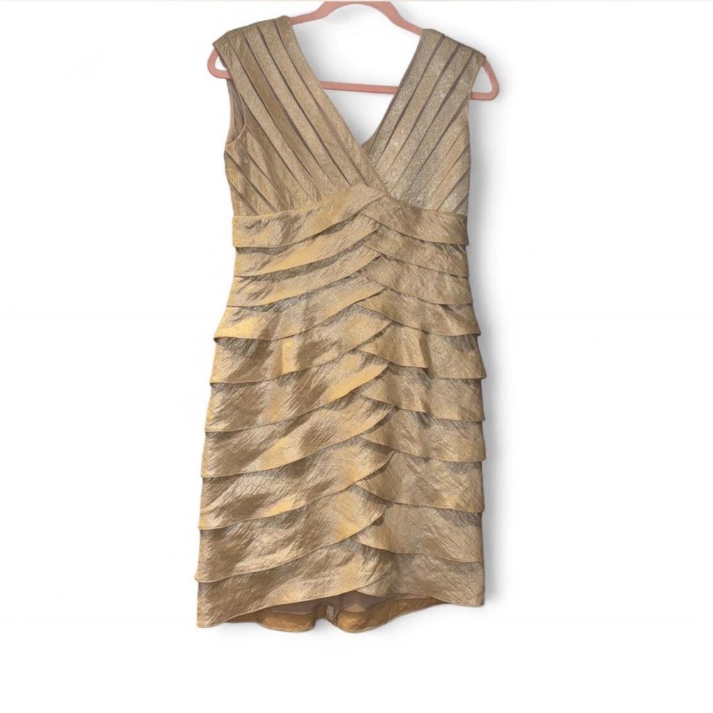 Adrianna Papell Gold Shimmer Dress - image 1